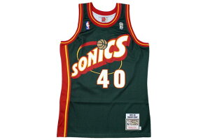 MITCHELL & NESS AUTHENTIC MESH JERSEY NBA (1995-96 Seattle SuperSonics/Shawn Kemp : GREEN)~b`F&lX/X[obNW[W[/O[