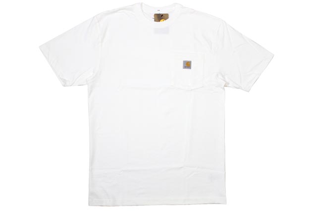 Carhartt WORKWEAR S 世界の POCKET T-SHIRT K87 WHT:WHITE カーハート ホワイト シンプル ショートスリーブTシャツ 品質保証 レディース ポケットTシャツ ビッグシルエット メンズ