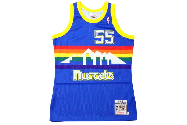 定番人気！ JERSEY MESH AUTHENTIC MITCHELL&NESS NBA BLUE)ミッチェル&ネス/スローバックバスケットゲームジャージ/ブルー MUTOMBO: 1991-92/DILEMBE NUGGETS (DENVER セットアップ