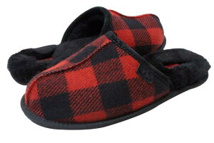 UGG AUSTRALIA SCUFF PLAID SLIPPER (1008300: REDWOOD)アグ/スリッパ/黒×赤