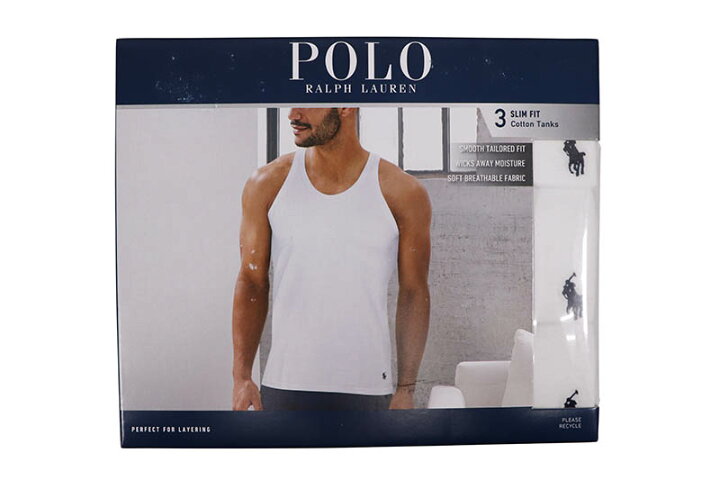 楽天市場】POLO RALPH LAUREN SLIM FIT COTTON TANKS 3PCS (NSTKP3-WHD 