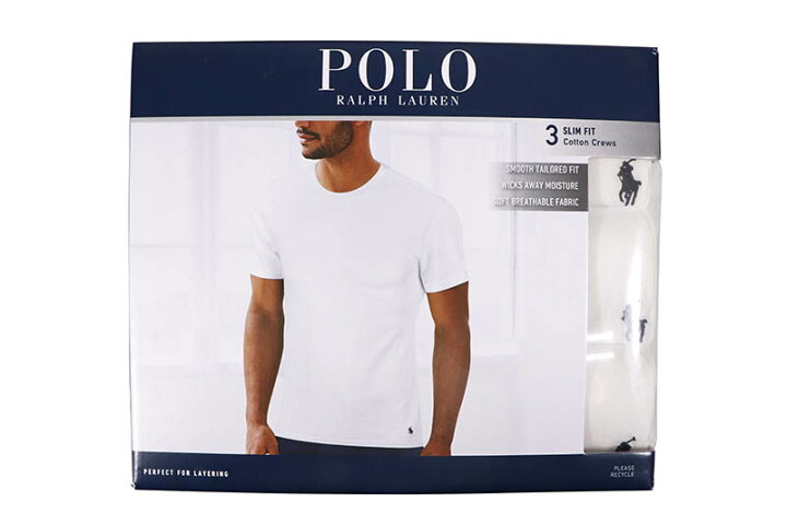 楽天市場】POLO RALPH LAUREN SLIM FIT COTTON CREWS 3PCS (NSCNP3-WHD 
