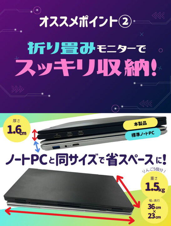 楽天市場】限定価格☆15.6インチ デュアル モバイルモニター トリプル 