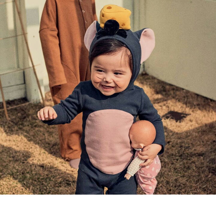 楽天市場 ハロウィン コスプレ 仮装 ベビー服 ロンパース カバーオール 男の子 ネズミ 秋服 耳付き 着ぐるみ ねずみ 新生児 長袖 赤ちゃん キャラクター 変身 帽子付き ベビー服 赤ちゃん 出産祝い 新生児 記念撮影 66 73 80 90 Growing楽天市場店