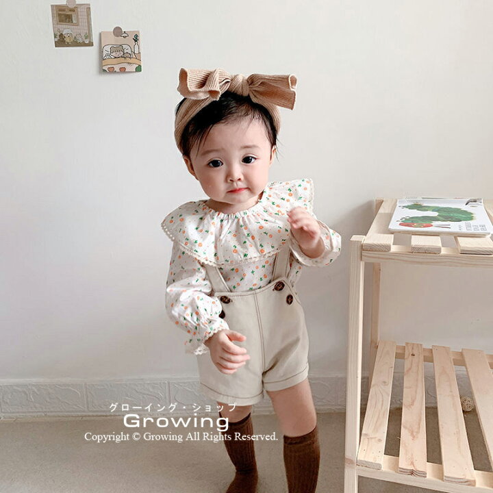 楽天市場 ベビー服 子供服 女の子 上下セット デニムサロペット ブラウス セットアップ 花柄 フレア パンツ シャツ 赤ちゃん ベビー 春秋 女の子 ベビー服 赤ちゃん かわいい おしゃれ 誕生日 お宮参り お食い初め 73 80 90 100cm Growing楽天市場店