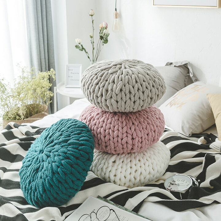 楽天市場】クッション 40×40 ニットクッション フロアクッション 