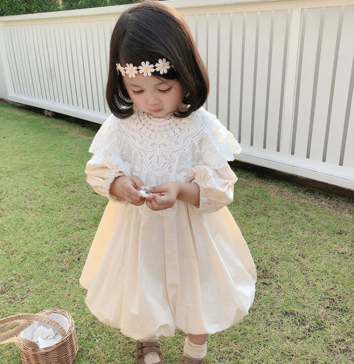 楽天市場】キッズ 女の子 子供服 長袖 レースチュール ドレス 