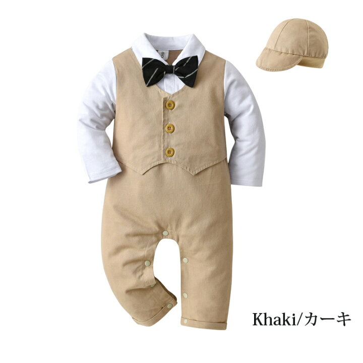 楽天市場 子供服 キッズ ベビー フォーマル 男の子 ロンパース 帽子付き 結婚式 お呼ばれ ベビー お宮参り お食い初め 服 男の子 フォーマルスーツ ベビー服 おしゃれ キッズ スーツ 紳士風 フォーマル カバーオール 赤ちゃん キッズ 出産祝い 誕生日 70 80 90 Growing