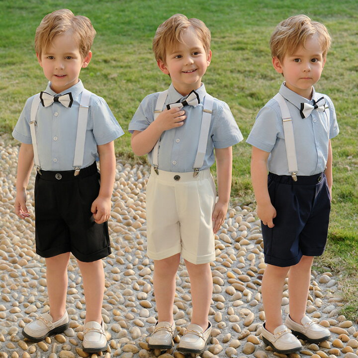 楽天市場】4点セット 子供 男の子 フォーマル スーツ 半袖ワイシャツ 
