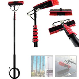 高所掃除用ブラシ 外壁掃除ブラシ 3.6m~9m 外壁掃除 35cm 超ロングポール 業務用 軽量 窓ガラス/壁掃除 窓拭きブラシ 伸縮ポールタイプ 長い 業務用 洗浄 天井 鏡 掃除道具 屋根掃除 高所清掃 清掃用品 大掃除グッズ 高い所