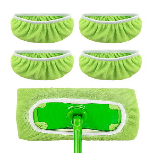 Swiffer Sweeper�p�ė��p�\�ȃ��b�v�p�b�h4�� �􂦂郂�b�v�p�b�h 10-12�C���` �t���b�g�x�b�h���b�v�p �E�F�b�g�h���C �t���b�g���b�v�J�o�[ ���|���p (���b�v�͊܂܂�܂���)(�F:�O���[��)