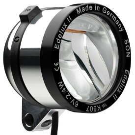 SON Nabendynamo Edelux II 60cm(コード長) [クローム/ブラック] エデュルクスII ソン ナベダイナモ ハブダイナモ ハブ LEDライト ランプヘッド
