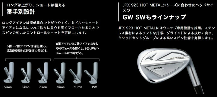 楽天市場】2023 ミズノJPX 923 ホットメタル アイアン 5本 セット N.S. 