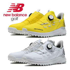 ニューバランス スパイクレス ゴルフシューズ フューエルセル 1001 v4 SL ボア UGH1001 New Balance 2023年モデル ホワイト イエロー ユニセックス