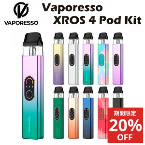 Vaporesso XROS 4 Pod Kit 1000mAh 3ml �|�b�h�^ �X�^�[�^�[�L�b�g �x�|���b�\ �N���X �~�j �d�q�^�o�R �x�C�v �{�� ���L�b�h �R���p�N�g ���^ �։� �j�R�`���[�� �^�[�� �j�R�`��0 �V�[�V�� mtl vape