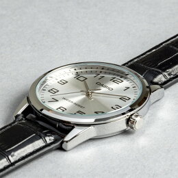 CASIOSTANDARDANALOGUEMENSカシオスタンダードアナログメンズMTP-V001L-7B腕時計レディースチープカシオチプカシプチプラシルバーブラック黒レザー革ベルト日本未発売