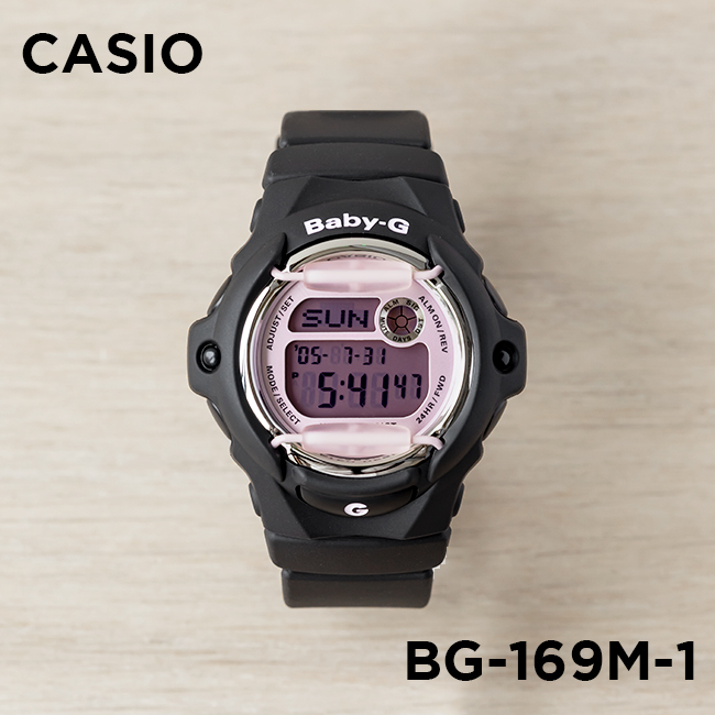 CASIO BABY-G カシオ ベビーG BG-169M-1JF 腕時計 時計 ブランド レディース キッズ 子供 女の子 デジタル 日付  カレンダー 防水 ブラック 黒 ピンク ギフト プレゼント | つきのとけいてん