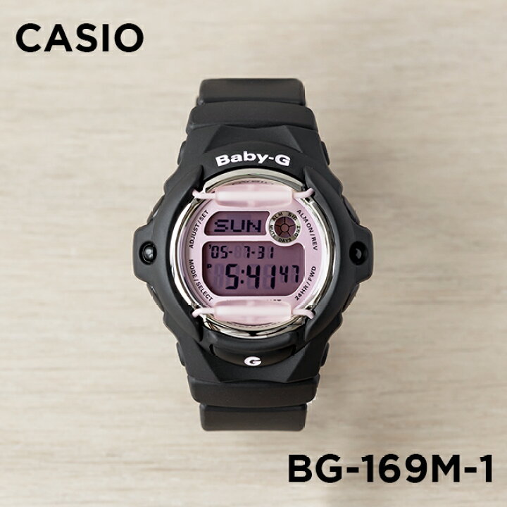 楽天市場 10年保証 Casio Baby G カシオ ベビーg Bg 169m 1 腕時計 時計 ブランド レディース キッズ 子供 女の子 デジタル 日付 カレンダー 防水 ブラック 黒 ピンク ギフト プレゼント つきのとけいてん