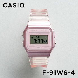 【10年保証】CASIO STANDARD カシオ スタンダード F-91WS-4 腕時計 時計 ブランド メンズ レディース キッズ 子供 男の子 女の子 チープカシオ チプカシ デジタル 日付 カレンダー ピンク スケルトン クリア ギフト プレゼント