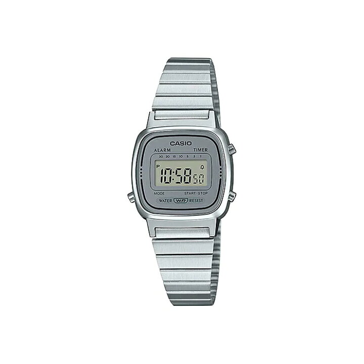 り*か様 天然ダイヤモンド チープカシオ　 LA670WAD-1DF シルバー スタンダード デジタル CASIO STANDARD カシオ LA670WA-7 腕時計 時計 ブランド レディース チープカシオ チプカシ 日付  シルバー ギフト プレゼント : TIME LOVERS