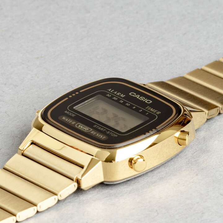 楽天市場 10年保証 Casio Standard カシオ スタンダード La670wga 1 腕時計 時計 ブランド レディース キッズ 子供 女の子 チープカシオ チプカシ デジタル 日付 カレンダー ゴールド 金 ブラック 黒 ギフト プレゼント つきのとけいてん