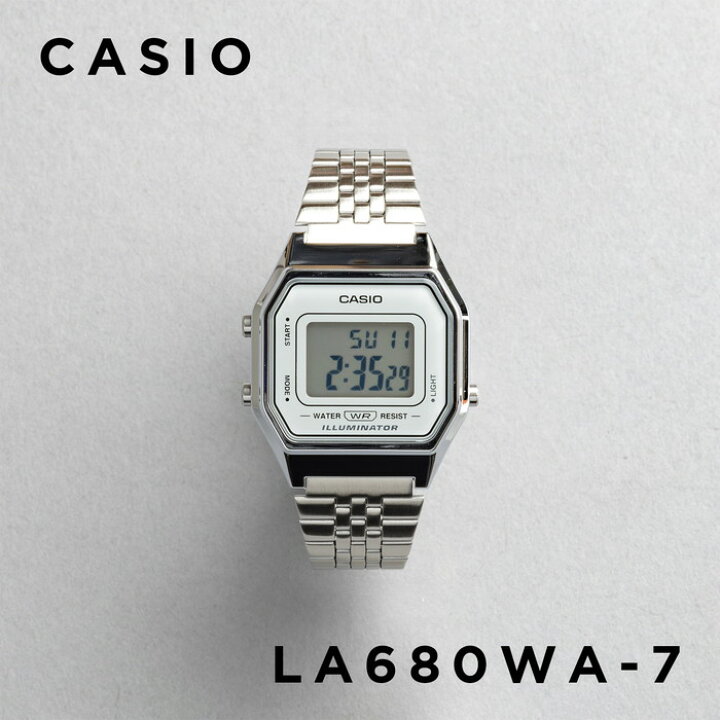 楽天市場 10年保証 日本未発売 Casio Standard カシオ スタンダード La680wa 7 腕時計 時計 ブランド レディース キッズ 子供 女の子 チープカシオ チプカシ デジタル 日付 カレンダー シルバー 海外モデル ギフト プレゼント つきのとけいてん