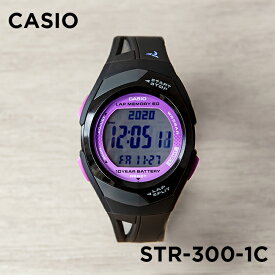 【10年保証】CASIO PHYS カシオ フィズ STR-300-1C 腕時計 時計 ブランド メンズ レディース キッズ 子供 男の子 女の子 ランニングウォッチ デジタル 日付 カレンダー ブラック 黒 パープル 紫 ギフト プレゼント