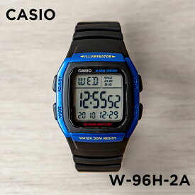 【10%OFF】【10年保証】【日本未発売】CASIO STANDARD カシオ スタンダード W-96H-2A 腕時計 時計 ブランド メンズ レディース 男の子 女の子 チープカシオ チプカシ デジタル 日付 カレンダー ブラック 黒 ブルー 青 海外モデル ギフト プレゼント