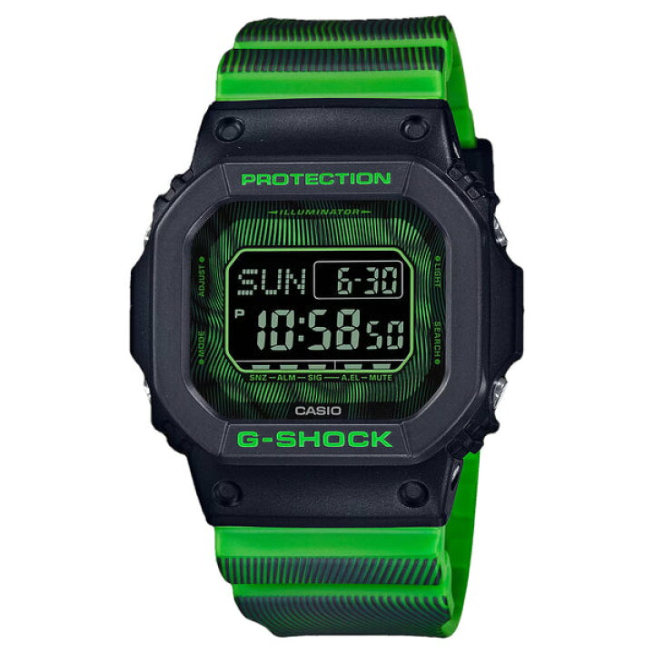 【10年保証】CASIO G-SHOCK カシオ Gショック DW-D5600TD-3 腕時計 時計 ブランド メンズ キッズ 子供 男の子  デジタル 日付 カレンダー 防水 ブラック 黒 グリーン 緑 ギフト プレゼント つきのとけいてん