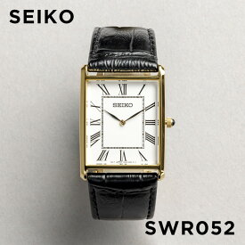 【10年保証】【日本未発売】SEIKO ESSENTAILS セイコー エッセンシャルズ SWR052 腕時計 時計 ブランド メンズ レディース 逆輸入 アナログ ホワイト 白 ブラック 黒 レザー 革ベルト 角型 海外モデル ギフト プレゼント
