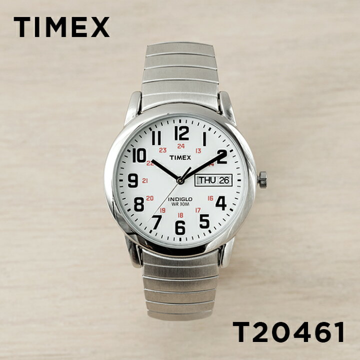 楽天市場 Timex Easy Reader タイメックス イージーリーダー デイデイト 35mm T461 腕時計 時計 ブランド メンズ レディース アナログ シルバー ホワイト 白 蛇腹 ギフト プレゼント つきのとけいてん
