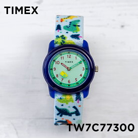 【10%OFF】【日本未発売】TIMEX KIDS タイメックス キッズ アナログ 29MM TW7C77300 腕時計 時計 ブランド 子供 男の子 女の子 ブルー 青 グリーン 緑 恐竜 ナイロンベルト 海外モデル ギフト プレゼント