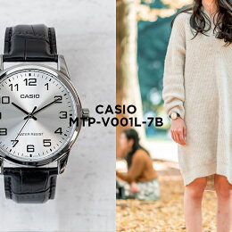 CASIOSTANDARDANALOGUEMENSカシオスタンダードアナログメンズMTP-V001L-7B腕時計レディースチープカシオチプカシプチプラシルバーブラック黒レザー革ベルト日本未発売
