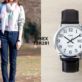 【日本未発売】TIMEX EASY READER タイメックス イージーリーダー 35MM T2H281 腕時計 時計 ブランド メンズ レディース アナログ シルバー ホワイト 白 レザー 革ベルト 海外モデル ギフト プレゼント