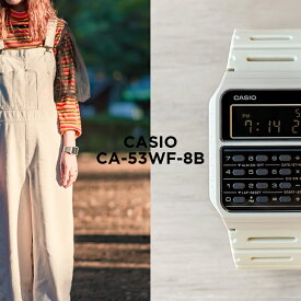 【10%OFF】【10年保証】CASIO STANDARD カシオ スタンダード CA-53WF-8B 腕時計 時計 ブランド メンズ レディース キッズ 子供 男の子 女の子 チープカシオ チプカシ デジタル 日付 カレンダー データバンク アイボリー ブラック 黒 ギフト プレゼント