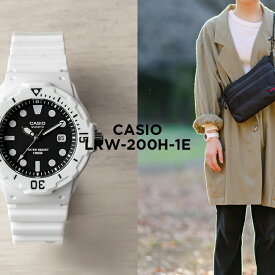 【10年保証】【日本未発売】CASIO STANDARD LADYS カシオ スタンダード LRW-200H-1E 腕時計 時計 ブランド レディース キッズ 子供 女の子 チープカシオ チプカシ アナログ 日付 カレンダー 防水 ホワイト 白 ブラック 黒 海外モデル ギフト プレゼント