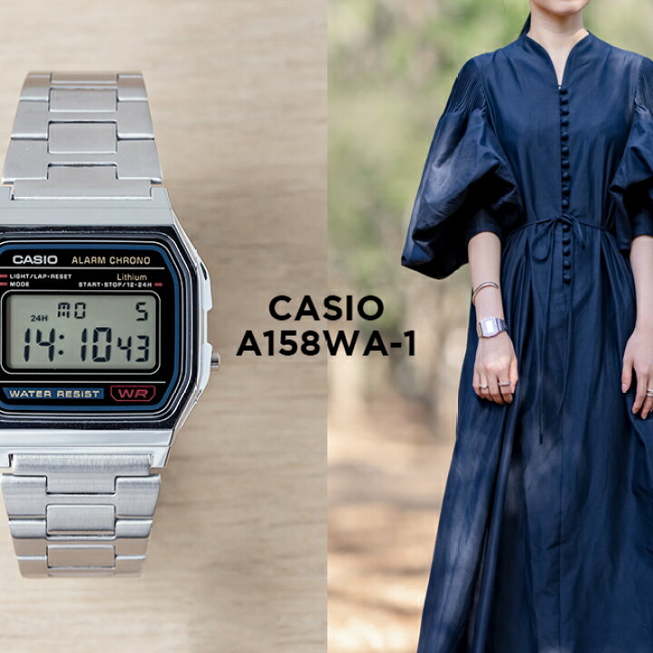 楽天市場 10年保証 Casio Standard カシオ スタンダード A158wa 1 腕時計 時計 ブランド メンズ レディース キッズ 子供 男の子 女の子 チープカシオ チプカシ デジタル 日付 カレンダー シルバー ブラック 黒 ギフト プレゼント つきのとけいてん