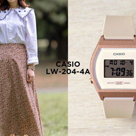 【10年保証】CASIO STANDARD カシオ スタンダード LW-204-4A 腕時計 時計 ブランド レディース キッズ 子供 女の子 チープカシオ チプカシ デジタル 日付 カレンダー ベージュ ブラウン 茶 ギフト プレゼント