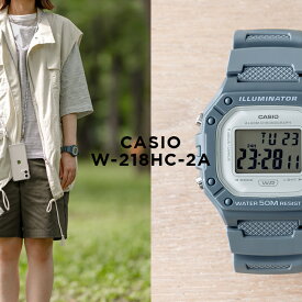 【10年保証】【日本未発売】CASIO STANDARD カシオ スタンダード W-218HC-2A 腕時計 時計 ブランド メンズ レディース キッズ 子供 男の子 女の子 チープカシオ チプカシ デジタル 日付 カレンダー ネイビー ホワイト 白 くすみカラー 海外モデル ギフト プレゼント