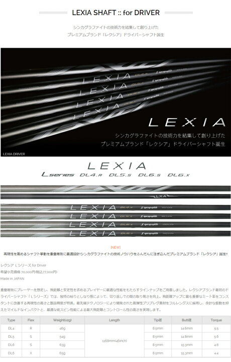 楽天市場】【リシャフト】syncagraphite/シンカグラファイト LEXIA  