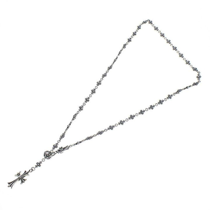 楽天市場 クロムハーツ Chrome Hearts Chke Chain Tnye W Ch Crs ロザリオネックレス シルバー 43 78g Ss07 小物 中古 13 Rinkan A Rinkan
