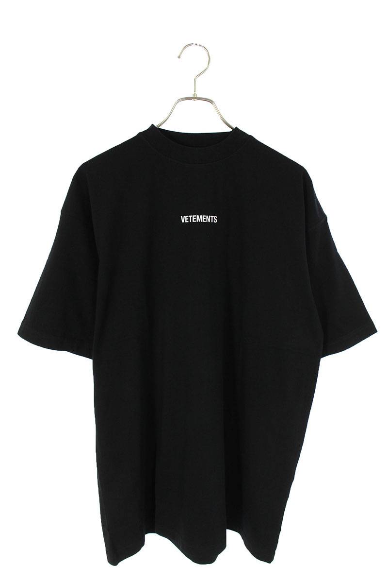 直営店 ヴェトモン VETEMENTS サイズ:M 21SS UE51TR540B BLACK ロゴプリントオーバーサイズTシャツ N 新古品 メンズ ブラック bb20#rinkan SB01 212102 バーゲンで