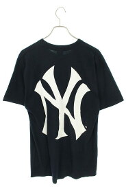 シュプリーム SUPREME　サイズ:L 15SS New York Yankees Box Logo Tee ニューヨークヤンキースボックスロゴTシャツ(ネイビー)【604042】【OM10】【メンズ】【中古】bb131#rinkan*B