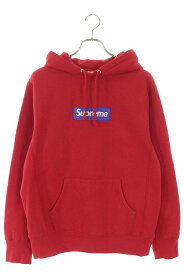 シュプリーム SUPREME　サイズ:M 17AW Box Logo Hooded Sweatshirt ボックスロゴプルオーバーパーカー(レッド×ブルー) 【514022】【OM10】【メンズ】【中古】bb170#rinkan*B