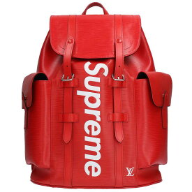 シュプリーム ルイヴィトン SUPREME LOUISVUITTON　 17AW LV Christopher Backpack エピレザークリストファーリュック(レッド) 【702122】【SB01】【小物】【中古】bb355#rinkan*B