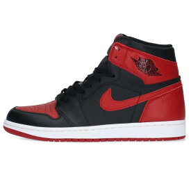 ナイキ NIKE　サイズ:27.5cm AIR JORDAN 1 RETRO HIGH OG BANNED 555088-001 エアジョーダン1レトロハイオージーバンドスニーカー(ブラック×レッド) 【322032】【OM10】【メンズ】【小物】【中古】bb212#rinkan*S