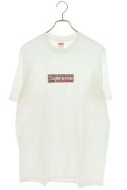 シュプリーム SUPREME　×スワロフスキー SWAROVSKI サイズ:M 19SS Swarovski Box Logo Tee スワロフスキーボックスロゴTシャツ(ホワイト)【413032】【OM10】【メンズ】【中古】bb315#rinkan*B