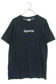 シュプリーム SUPREME　サイズ:M 2003 Box Logo Tee ボックスロゴプリントTシャツ(ネイビー×ブラック)【305032】【SB01】【メンズ】【中古】bb94#rinkan*C