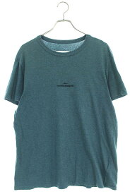 メゾンマルジェラ Maison Margiela　サイズ:48 21AW S50GC0659 ディストーテッドロゴ刺繍Tシャツ(ブルー)【604042】【OM10】【メンズ】【中古】bb169#rinkan*B