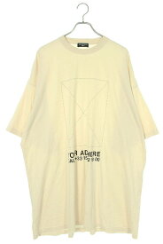 バレンシアガ BALENCIAGA　サイズ:4 676589 TLVF4 プリントデザインオーバーサイズTシャツ(ベージュ)【604042】【SB01】【メンズ】【中古】bb297#rinkan*B